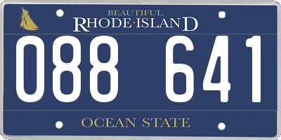 RI license plate 088641
