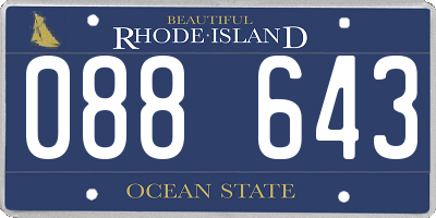 RI license plate 088643