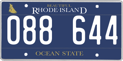 RI license plate 088644