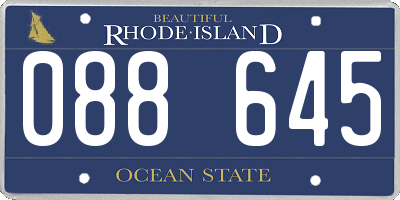 RI license plate 088645