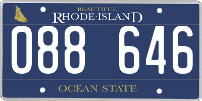 RI license plate 088646
