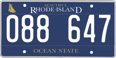 RI license plate 088647