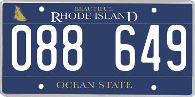 RI license plate 088649