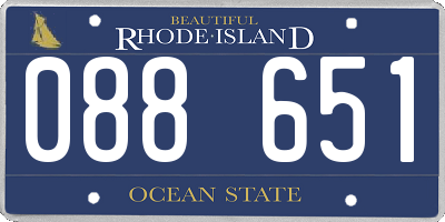 RI license plate 088651