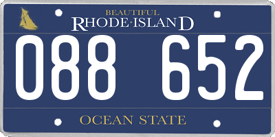 RI license plate 088652