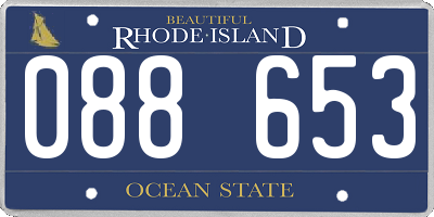 RI license plate 088653