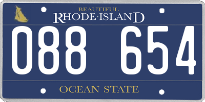 RI license plate 088654