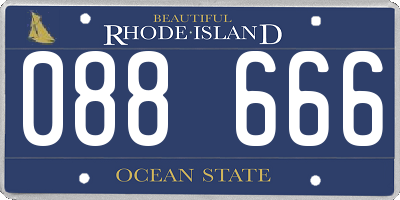 RI license plate 088666