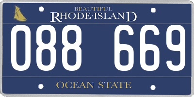 RI license plate 088669