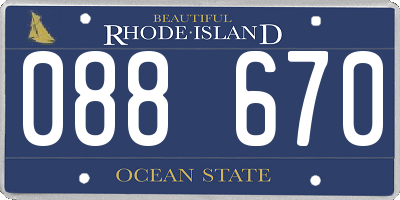 RI license plate 088670