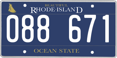 RI license plate 088671