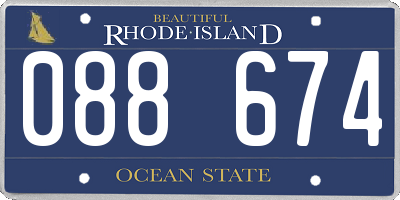 RI license plate 088674