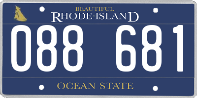 RI license plate 088681