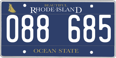 RI license plate 088685
