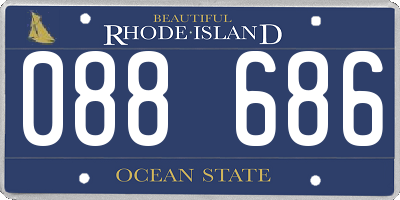 RI license plate 088686