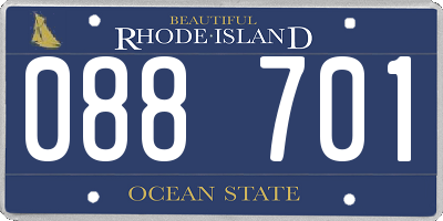 RI license plate 088701