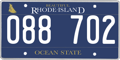 RI license plate 088702