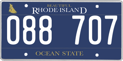 RI license plate 088707