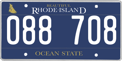 RI license plate 088708