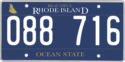 RI license plate 088716