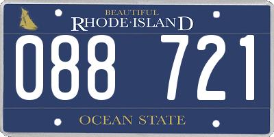 RI license plate 088721