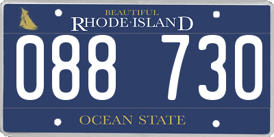 RI license plate 088730