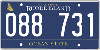 RI license plate 088731