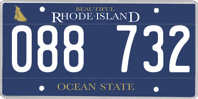 RI license plate 088732