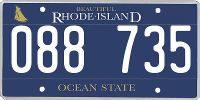 RI license plate 088735