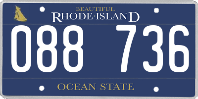 RI license plate 088736