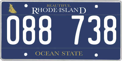 RI license plate 088738