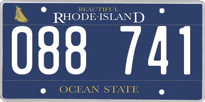 RI license plate 088741
