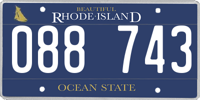 RI license plate 088743