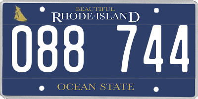 RI license plate 088744