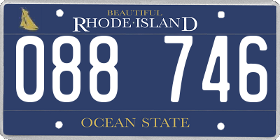 RI license plate 088746
