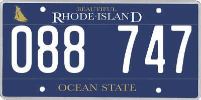RI license plate 088747