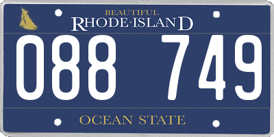 RI license plate 088749
