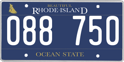 RI license plate 088750