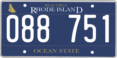 RI license plate 088751