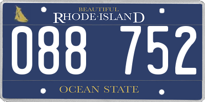 RI license plate 088752
