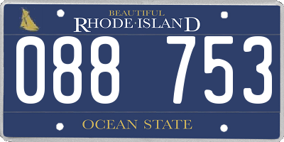 RI license plate 088753