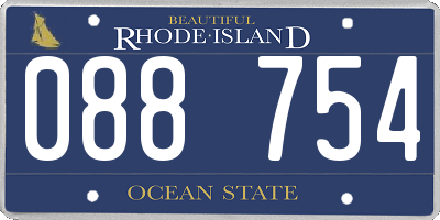 RI license plate 088754