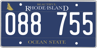 RI license plate 088755