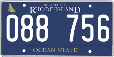 RI license plate 088756