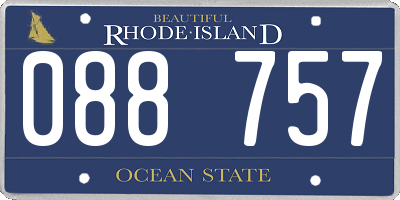 RI license plate 088757
