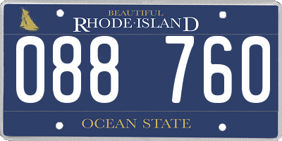RI license plate 088760