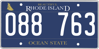 RI license plate 088763