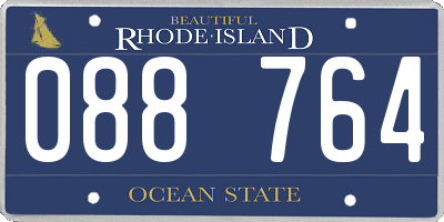 RI license plate 088764