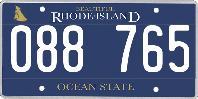 RI license plate 088765