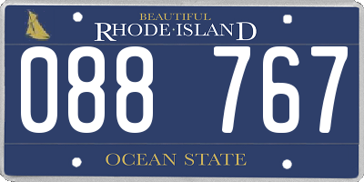 RI license plate 088767